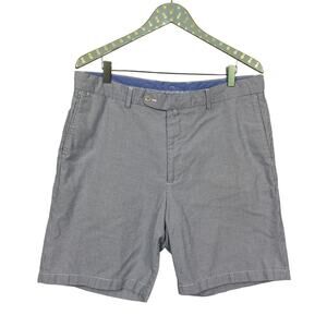 Peter Millar Shorts Mens 36 Blue White Seersucker Stripe Cotton Golf Classic